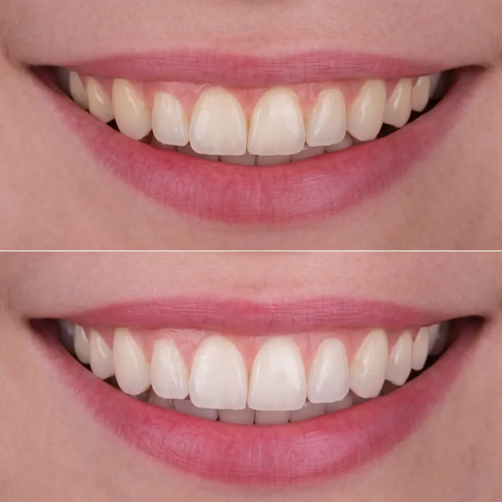 Sonrisa antes y después del tratamiento de microcarillas dentales en Manresa